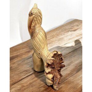 Hand Carved China Berry Parasite Wood Pelican Balinese Folk Art Bird Beach 6.75"